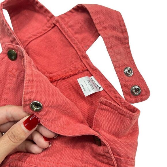Carhartt Baby Overalls 12 Months Coral Pink 100% Cotton - Picture 7 of 7